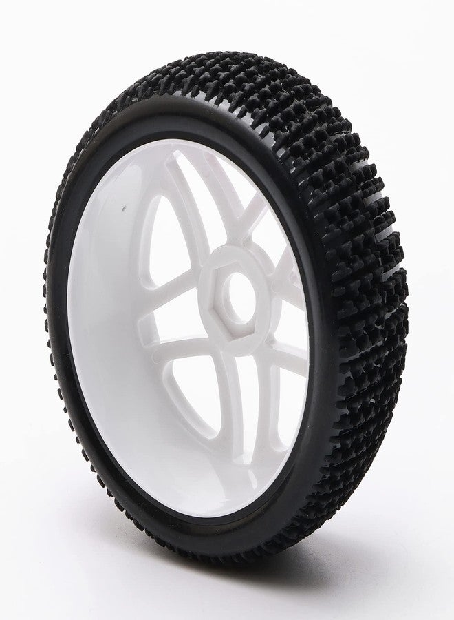 Rowiz 1/8 RC Buggy Tires & Wheels - 4.44" 113mm Off-Road Tires with 17mm Hex 5-Spoke White Rims, Compatible with Arrma Typhon, Kyosho, Traxxas, Tekno, Redcat - 4PCs Unmounted Set - Image 4